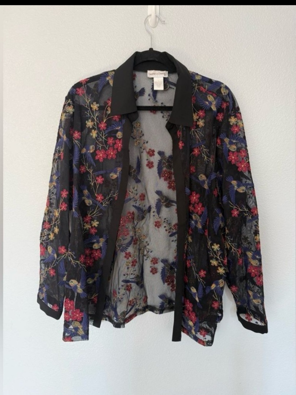 Draper’s & Damons Sheer Floral Embroidered Blazer Jacket Size 1X
